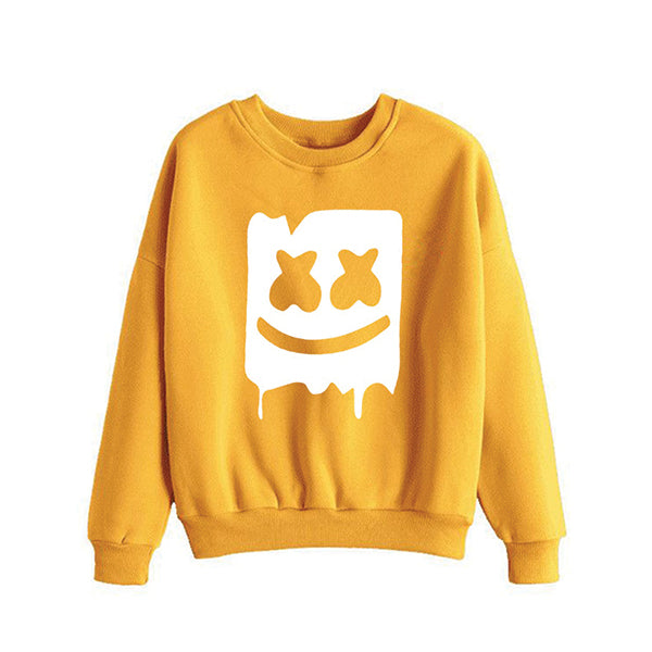 Marshmallow Style 2 Printed Sweatshirt For - Unisex Yellow | 24hours.pk