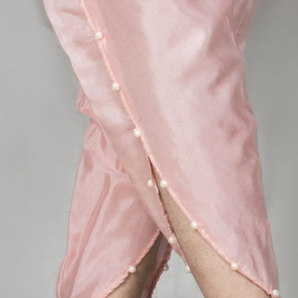 Tulip Cotton Silk With Pearls Shalwar For Her Pink | 24hours.pk