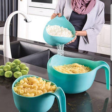 Limon Rice Vegetables Fruits Wash Colander 3Pcs Set | 24HOURS.PK