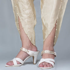 Tulip Cotton Silk With Pearls Shalwar For Her Golden | 24hours.pk