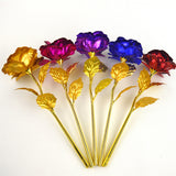 24k Galaxy Plastic Rose With Love-Shaped Support, Unique Gift for Valentine's Day Wedding And Anniversary The Best Gift For Bride And Wife Random Colors | 24hours.pk