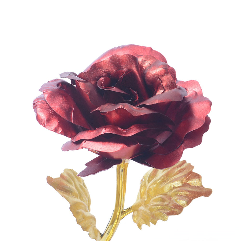 24k Galaxy Plastic Rose With Love-Shaped Support, Unique Gift for Valentine's Day Wedding And Anniversary The Best Gift For Bride And Wife Random Colors | 24hours.pk