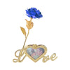 24k Galaxy Plastic Rose With Love-Shaped Support, Unique Gift for Valentine's Day Wedding And Anniversary The Best Gift For Bride And Wife Random Colors | 24hours.pk
