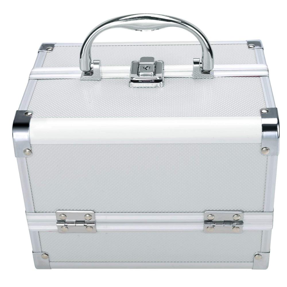 Cosmetic Makeup Train Professional Quality With Mirror Jewelry Organizer Box Random Design & Color 64323 | 24hours.pk