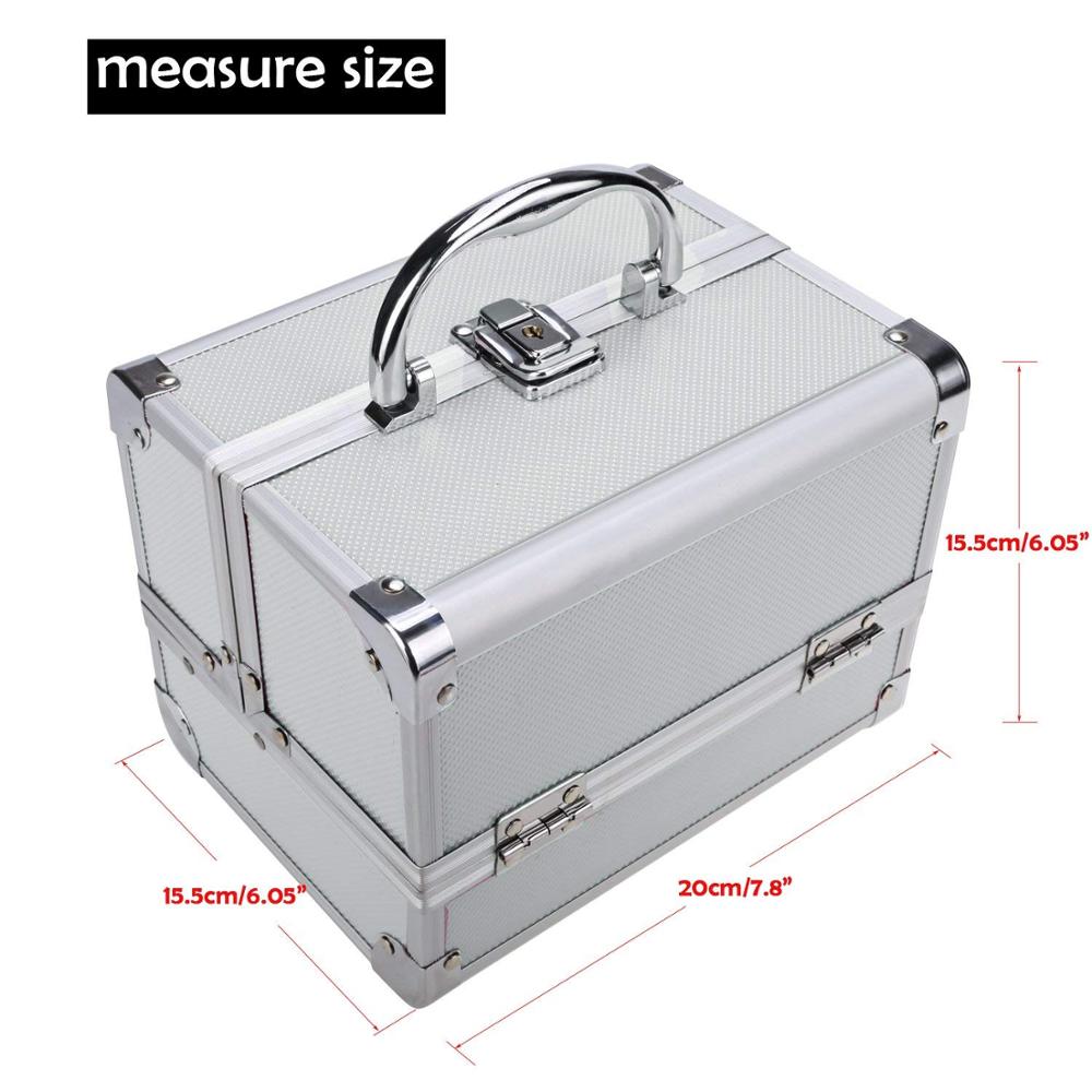 Cosmetic Makeup Train Professional Quality With Mirror Jewelry Organizer Box Random Design & Color 64323 | 24hours.pk
