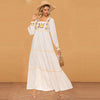 Long Front Embroidered Boski Maxi For Girls Blue