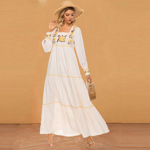 Long Front Embroidered Boski Maxi For Girls Blue