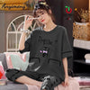 Grey Printed Night Suit For Women