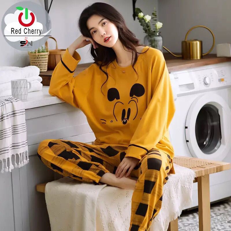 Yellow printed Night Suit For Her Pink 4314