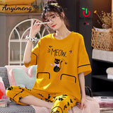 Yellow printed Night Suit For Her Pink 4314