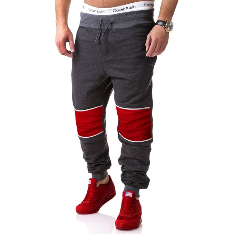 A&S Red & Black Patch Men's Trousers In Multicolors