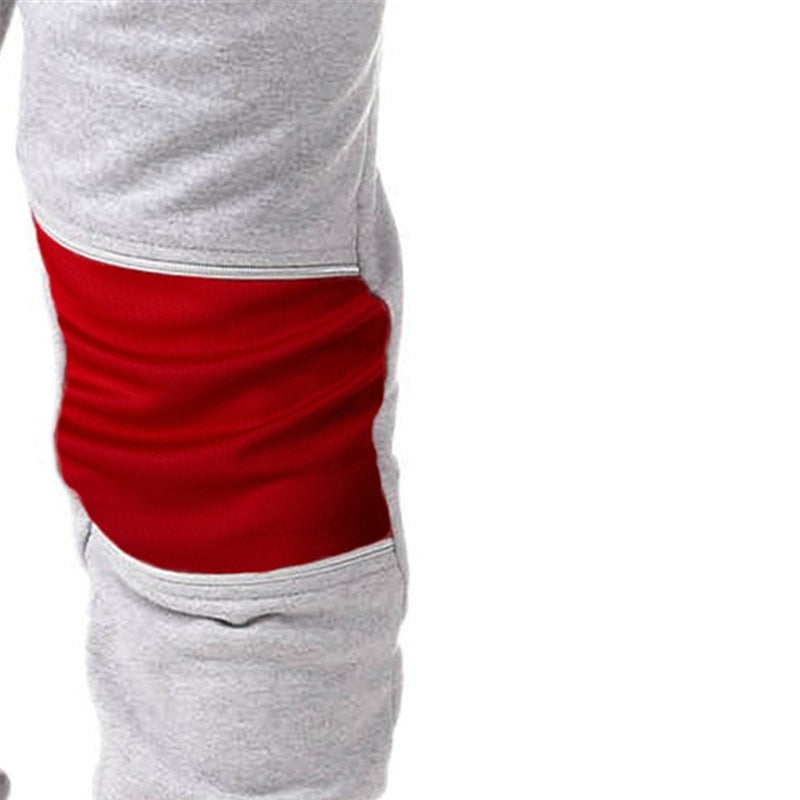 A&S Red & Black Patch Men's Trousers In Multicolors