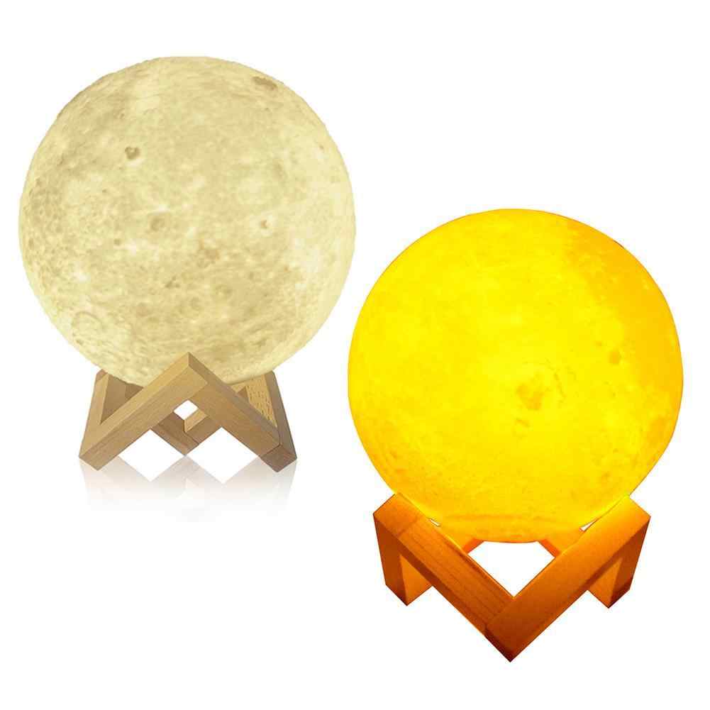 Random Effect Color 3D moon lamp Chargable - 18 cm | 24hours.pk
