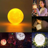Random Effect Color 3D moon lamp Chargable - 15 cm | 24hours.pk