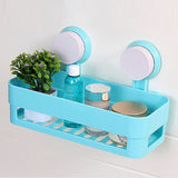 Plastic Bathroom Shelf Kitchen Storage Box Organizer Basket With Wall Mounted Suction Cup Random Colors | 24hours.pk