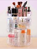 Cosmetic Makeup Organizer Rack Rotate Cosmetic Rotate Acrylic Rotate Make Up Transparent Diamond Motif 360 | 24hours.pk
