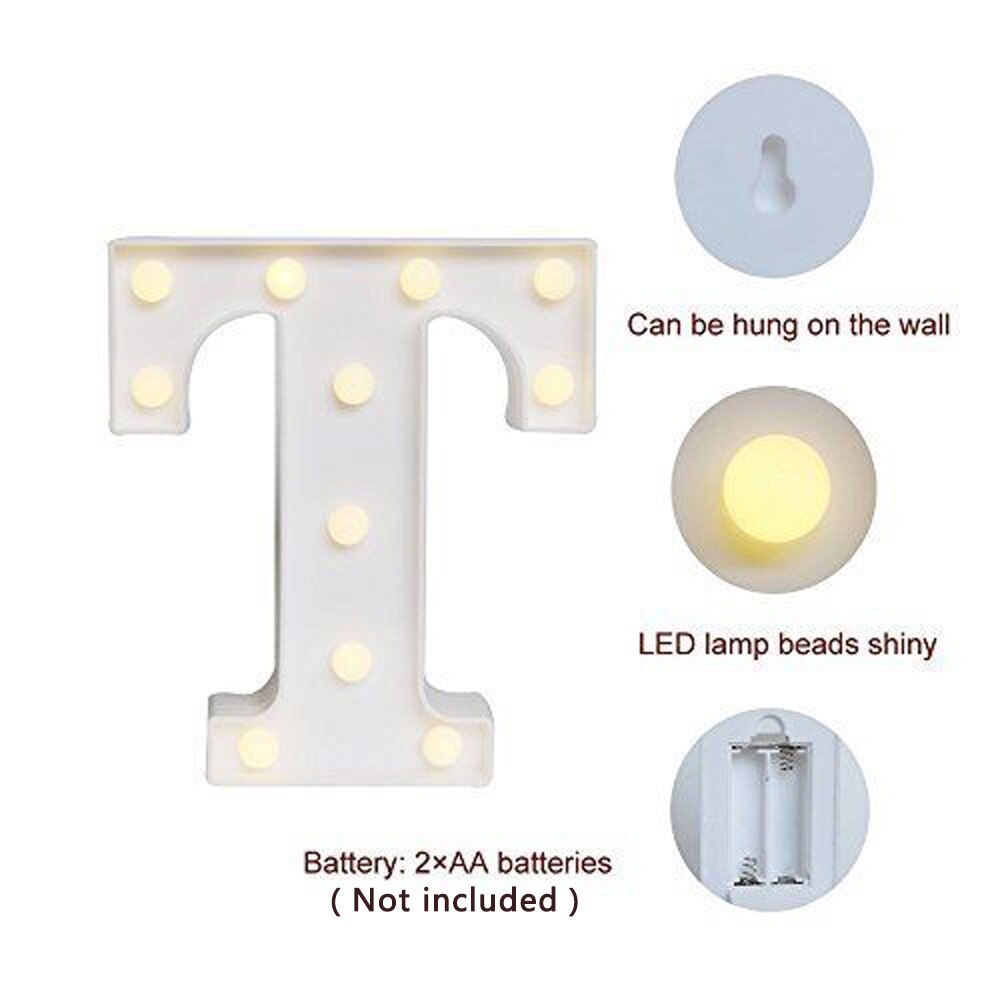 2 Piece Led Letter Light Marquee Alphabet Decorative Light Party & Wedding (Mention Your Letters In Comment) | 24hours.pk