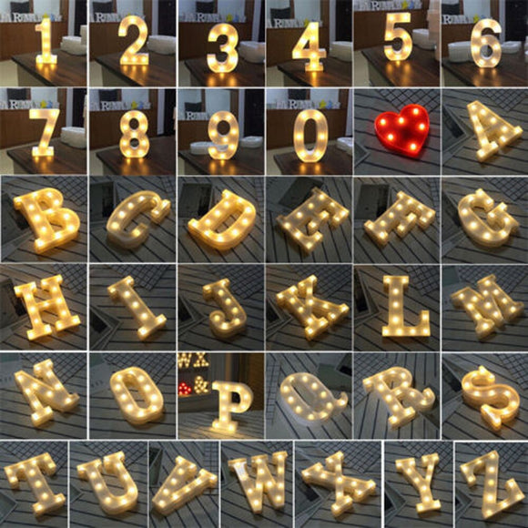 2 Piece Led Letter Light Marquee Alphabet Decorative Light Party & Wedding (Mention Your Letters In Comment) | 24hours.pk