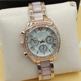 Women Square Dial Watch White Dial With Golden Chain 71631