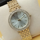 Women Rounded Diamonds Dial Watch  Golden Chain 71631