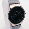 Curren Stainless Steel Back Mash Black Color Chain Tose Gold In Black Watch For Men's 61235