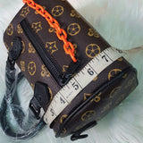 Cross Body Dhol Style Bag With Half Belt Half Chain Brown 9299