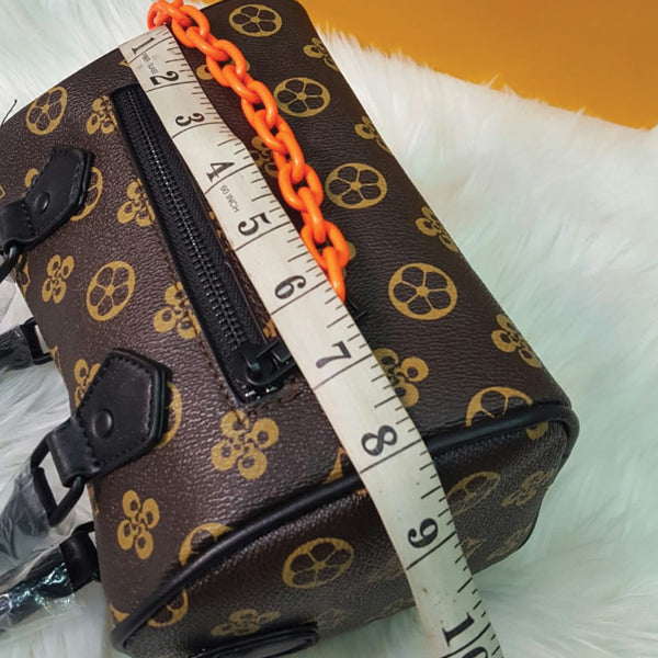 Cross Body Dhol Style Bag With Half Belt Half Chain Brown 9299