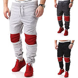A&S Red & Black Patch Men's Trousers In Multicolors