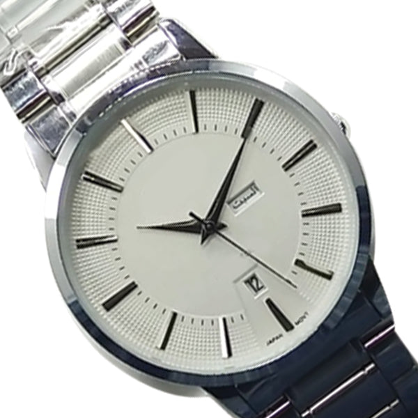 Latest Luxury Wrist Watch With Day & Date Function Silver Chain With White Dial 56421 | Ammad