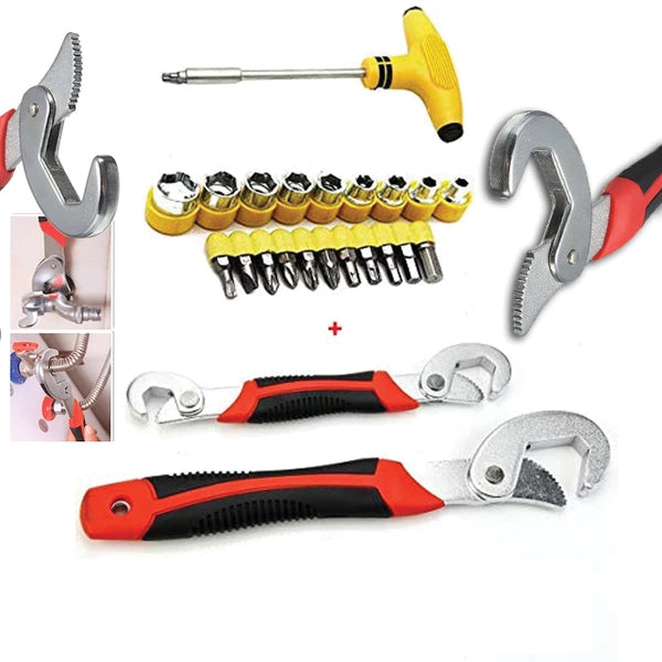 Pack of 2 - Snap N Grip Wrench & T Screwdriver Spanner Tool | 24HOURS.PK