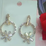 Zarcoon Flower Design Diamond Earrings For Her Random Colors | 24hours.pk