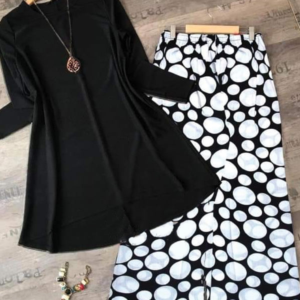 Lollypop Plain Black Shirt and Printed Trouser