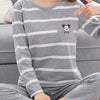 2pcs Set Nightdress women girls pure 100% cotton long sleeve t-shirt pants set Pajamas female spring autumn sleepwear nightgown | 24hours.pk