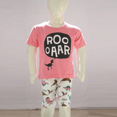Rooaar Dinosaur Printed Malai Jersey Stuff Baba Pink