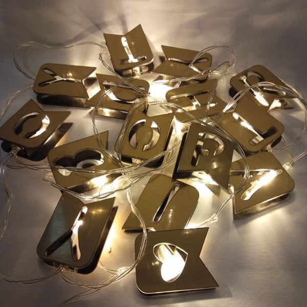 Acrylic Material Hearts & Alphabets Fairy Light 3 Meters Length 20 Bulbs Valentines Day Led Lights 3441 | 24hours.pk
