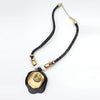 Latest Flower Type Locket With Thread For Her Golden & Black 25764 | 24hours.pk
