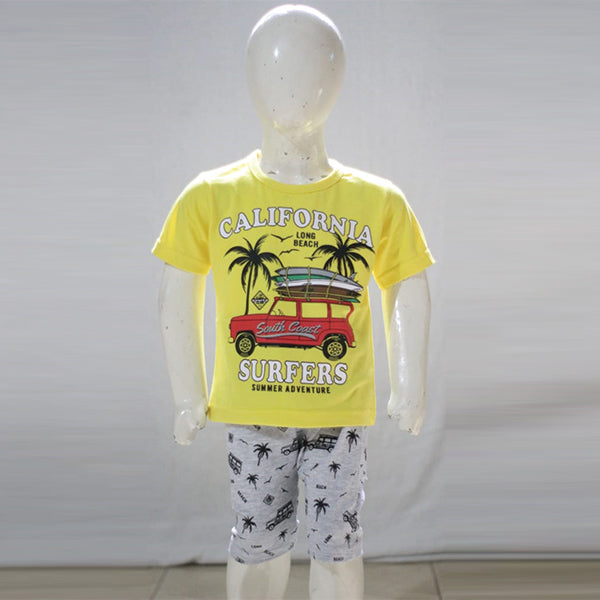 California Surfers Printed Malai Jersey Stuff Baba Suit Multicolors
