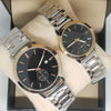Simple Couple Watches Second With Date Ladies And Gents Pair Black Dial Silver & Light Golden 97996 | Abdul Basit Janjee