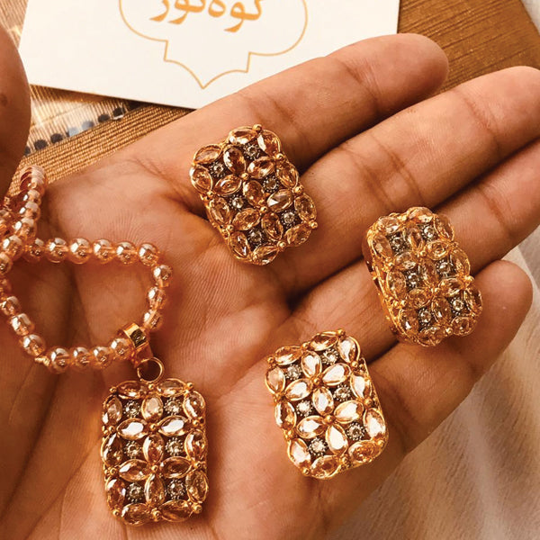 Egyption Pearls & Stones Locket Set For Women's