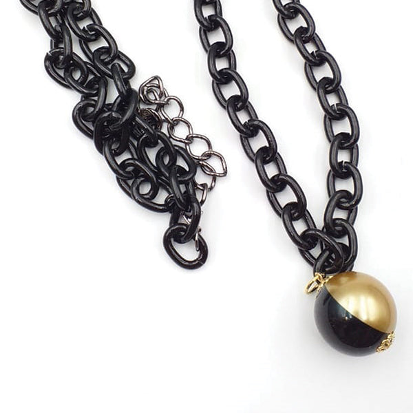 Latest Ball Locket For Her Black & Golden 25764 | 24hours.pk