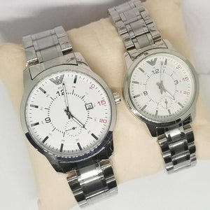 Creative Couple Watches Second With Date Ladies And Gents Pair Silver 97996 | Abdul Basit Janjee