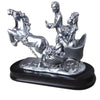 Horse Riding Bride and Groom Couple Showpiece Silver Finish Love couple Statue Romantic Decorative Handicraft Figurine Home Interior Bedroom Décor Showpiece Random Color & Design | 24hours.pk