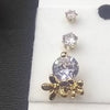 Small Flowers Golden with Rounded Shaped Diamonds Style Earrings Set For Womens | 24hours.pk