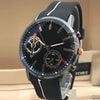 Latest Simple Design Watch Black Strap With Blue & Silver Dial For Men's | Abdul Basit Janjee