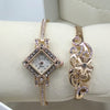 Latest Creative Polygon Shaped Watch With Fashionable Bracelet For Her 00445