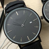 Black Strap & Simple Black Dial Pair Watch With Date Option For Men's And Womens Best Gift For Valentine's Day 8765 | 24hours.pk