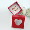 Pack of 2 Single Sided Heart With Rounded Diamond Design Ring With Heart Design Box For Her Gift or Engagement Golden 0864 | 24hours.pk