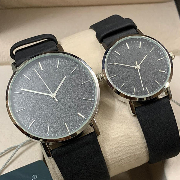 Creative Couple Watches High Qualty Best For Valentines Day Watch Pair Black | 24hours.pk