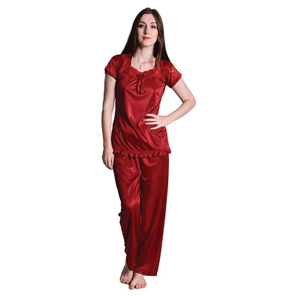 Women Satin Set Free Size Rani Night Suit 3414