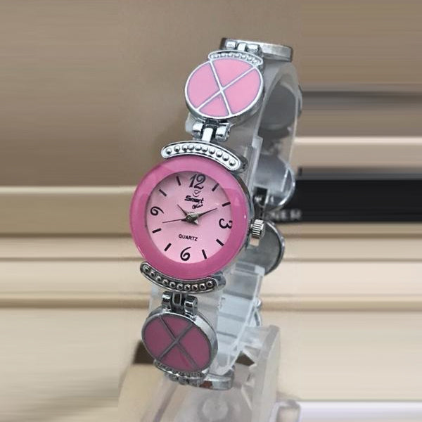 Women Rounded Bracelet Luxury Fashion Watch Silver